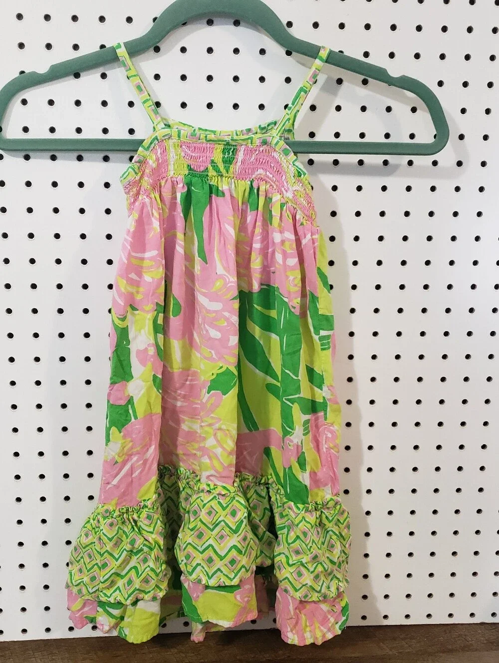 LILLY PULITZER TARGET Toddler Girls Pink Green Bright Tropical Sun Dress Size 2T